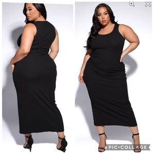NEW FASHION NOVA MULBERRY STREET SOFT RIBBED MAXI DRESS BLACK
